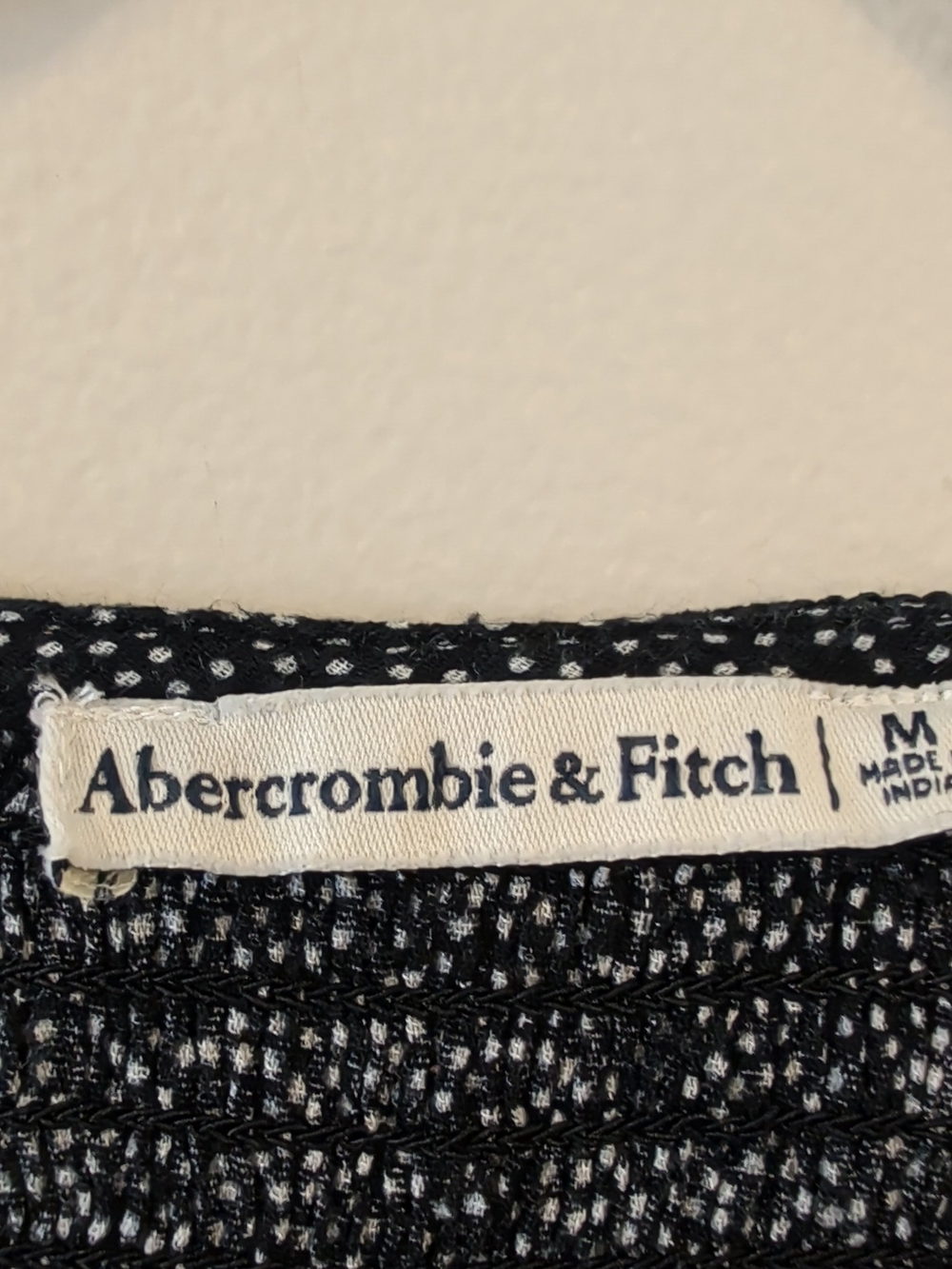 Abercrombie & Fitch Black Top with White Dot Print - Picture 4 of 4